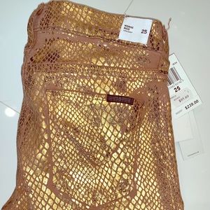 Hudson snakeskin gold jeans